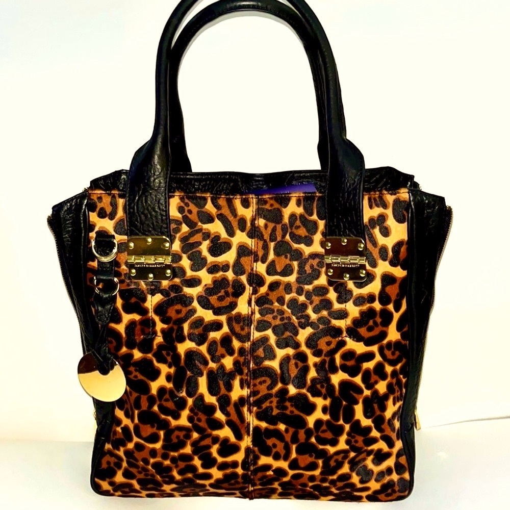 Hayden Harnett expandable leopard-print haircalf satchel - Picture 2 of 16